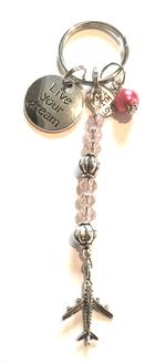 Live Your Dream Charm Keychain - Pink