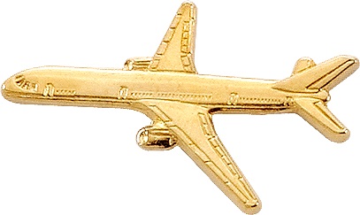 Vintage Gold-Tone Airplane Tie Tack / Tie Pin / Lapel Pin (Lot B247) 